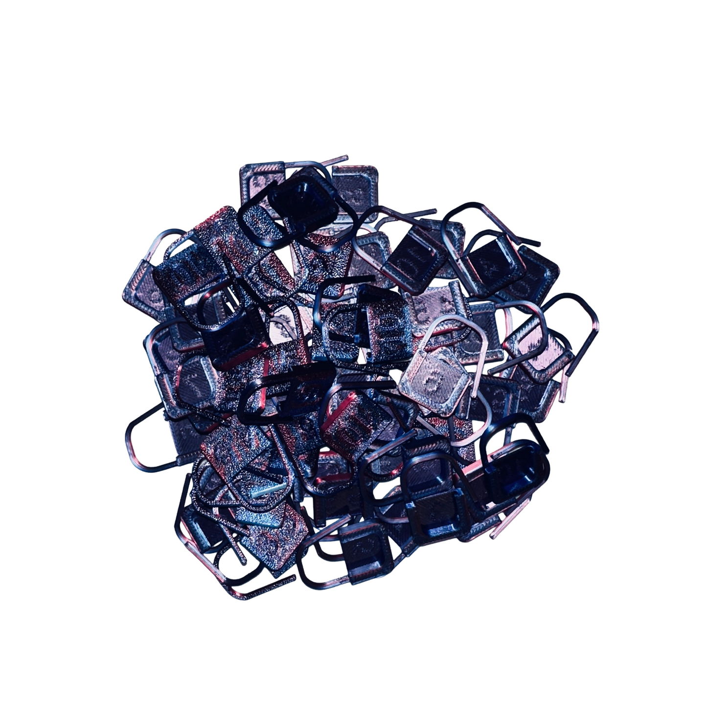 Crochet Locking Stitch Markers - Large - Maroon and Blue