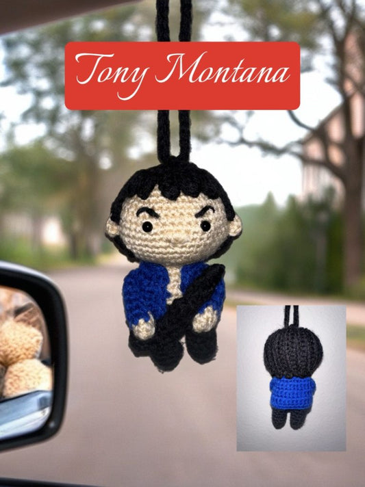 Tony Montana Crocheted Hanging Doll