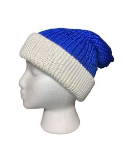 Royal Blue & White Reversible Beanie